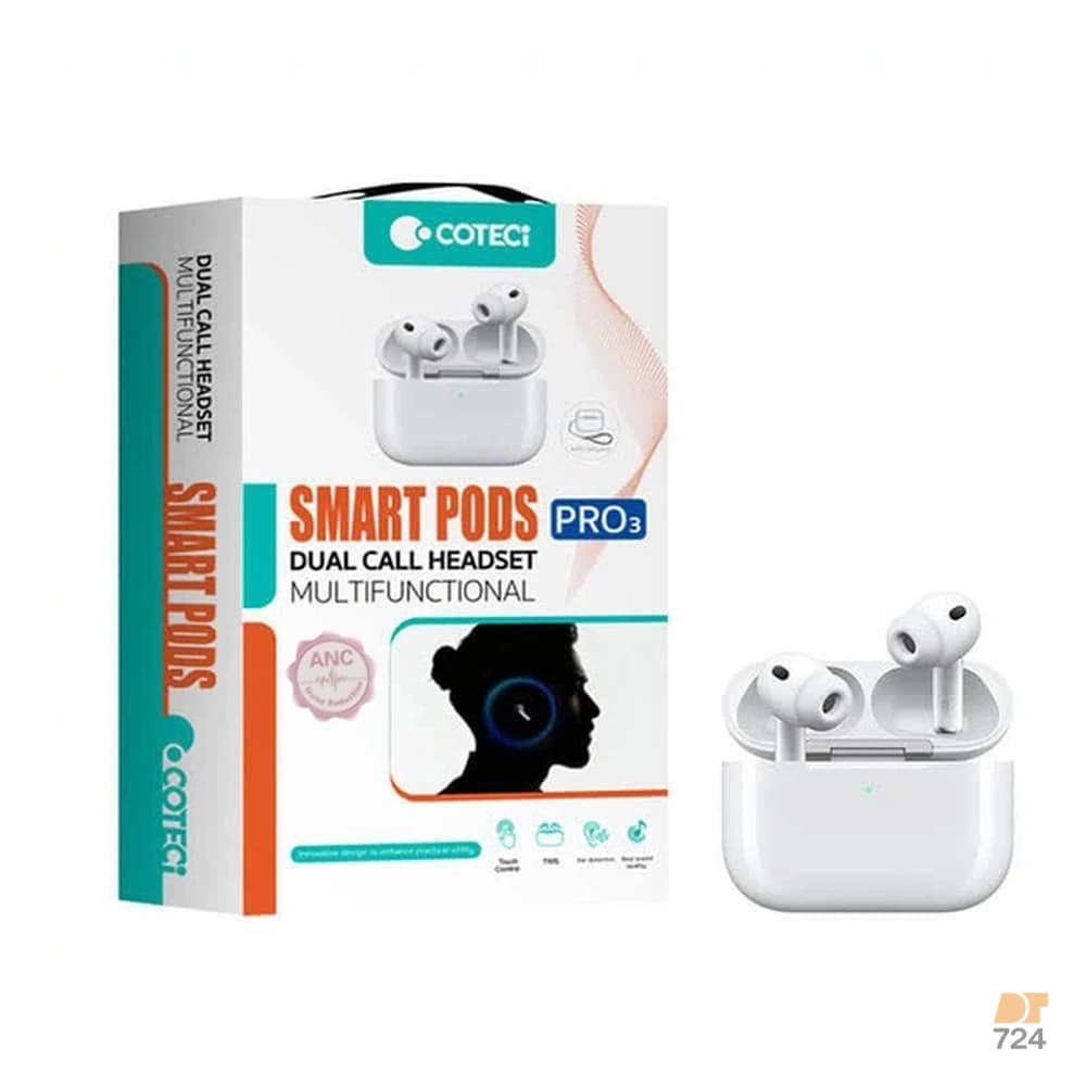 هندزفری بی‌سیم کوتسی مدل ‎Smart Pods Pro 3‎ با تماس دوگانه – کد ‎MS-048‎ — تصویر ۵