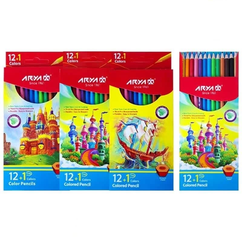 مداد رنگی 1+12 رنگ کد 3016 جعبه ای آریا 240
