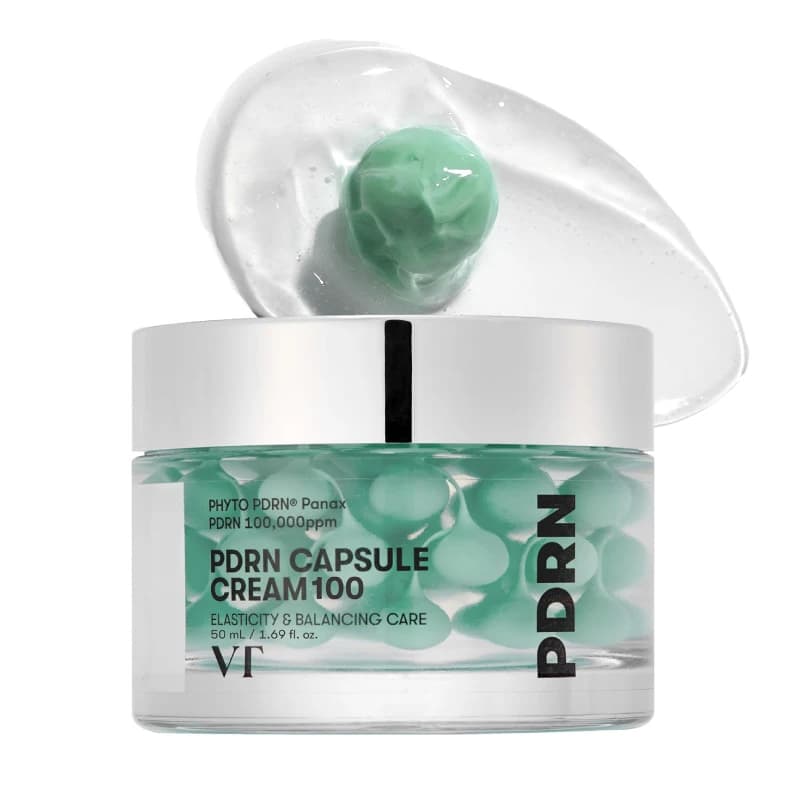 کرم کپسولی PDRN وی تی VT مدل Capsule Cream 100 حجم 50 میل ضد چروک، جوانساز و ترمیم کننده پوست