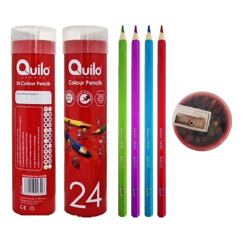 مداد رنگی فلزی 24 رنگ استوانه ای کد 634438 کویلو 36