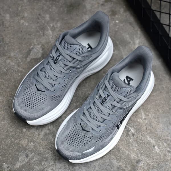 هوکا باندی 9 خاکستری سفید Hoka Bondi 9 Galactic Grey Stellar Grey 1162011-GCTC — تصویر ۵