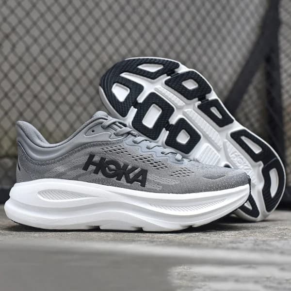 هوکا باندی 9 خاکستری سفید Hoka Bondi 9 Galactic Grey Stellar Grey 1162011-GCTC — تصویر ۳