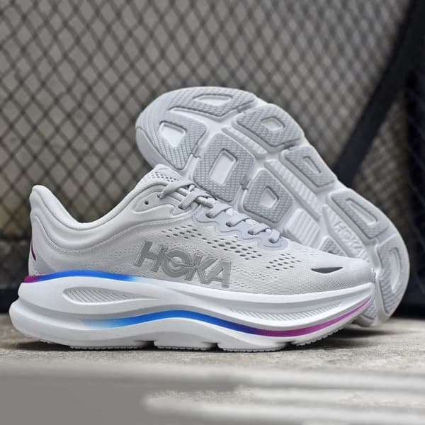 هوکا باندی 9 طوسی سفید رنگی Hoka Bondi 9 Cosmic Grey White Mesh 1162012-CYWH — تصویر ۴