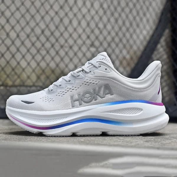 هوکا باندی 9 طوسی سفید رنگی Hoka Bondi 9 Cosmic Grey White Mesh 1162012-CYWH — تصویر ۲