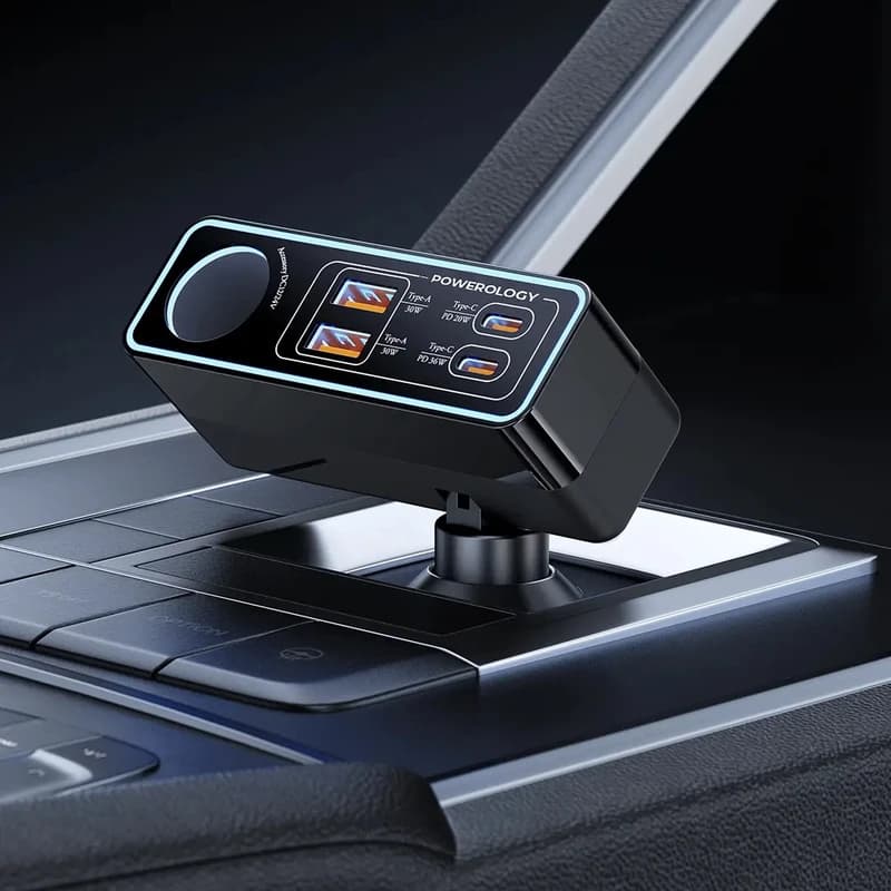 شارژر فندکی 125 وات پاورولوژی مدل Brio multiport car charger — تصویر ۵