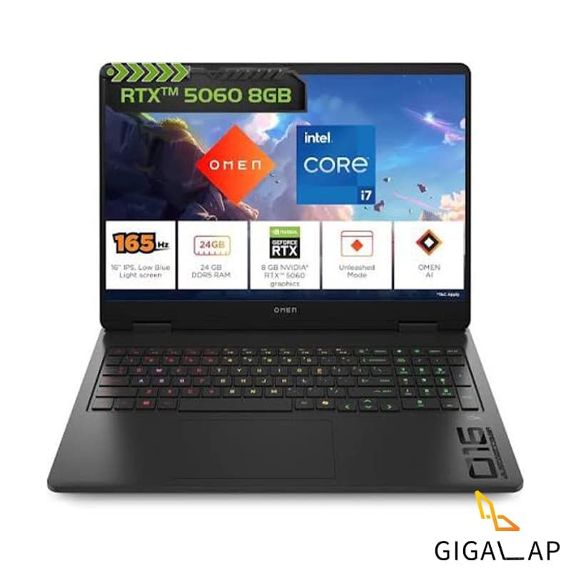 لپ تاپ HP Omen Hyper X | i7 14650HX|24GB |1TB SSD| 8GB RTX 5060 |15.6″2K 180Hz