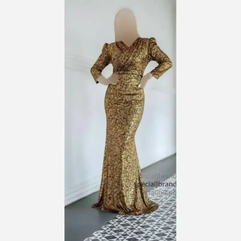 ماکسی مجلسی مایلز جنس دیسکو اسلیک قد 160 سایز 46 تا 50 — تصویر ۵