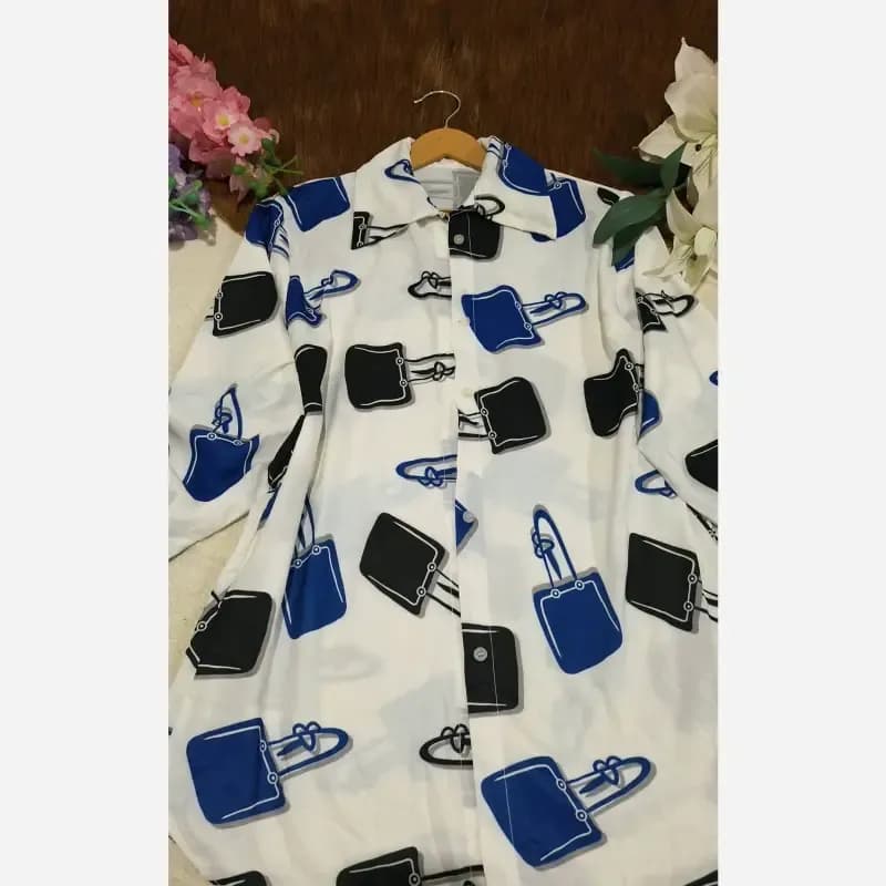 شومیز درسا جنس بوگاتی درجه یک فری سایز 38 تا 46 — تصویر ۶