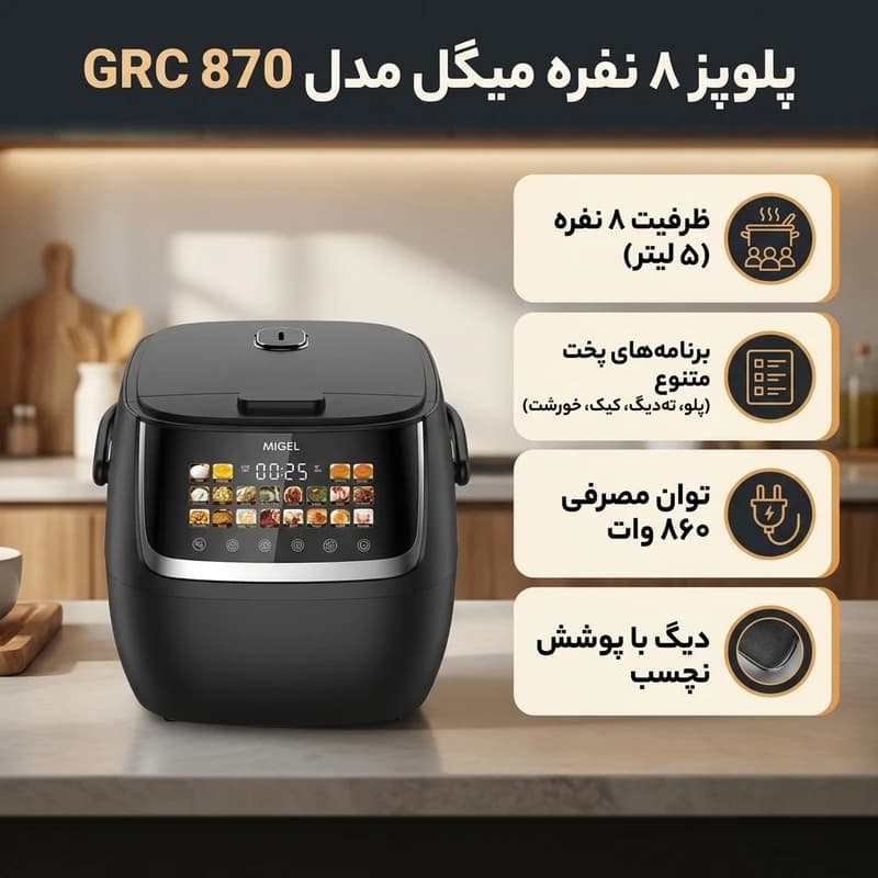 پلوپز میگل مدل GRC870 BK/W — تصویر ۲