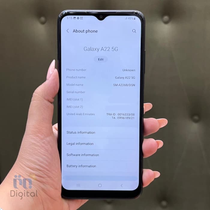 گوشی موبایل سامسونگ مدل Galaxy A22 5G حافظه ۶۴ گیگابایت با رم ۴ گیگابایت – کارکرده — تصویر ۷