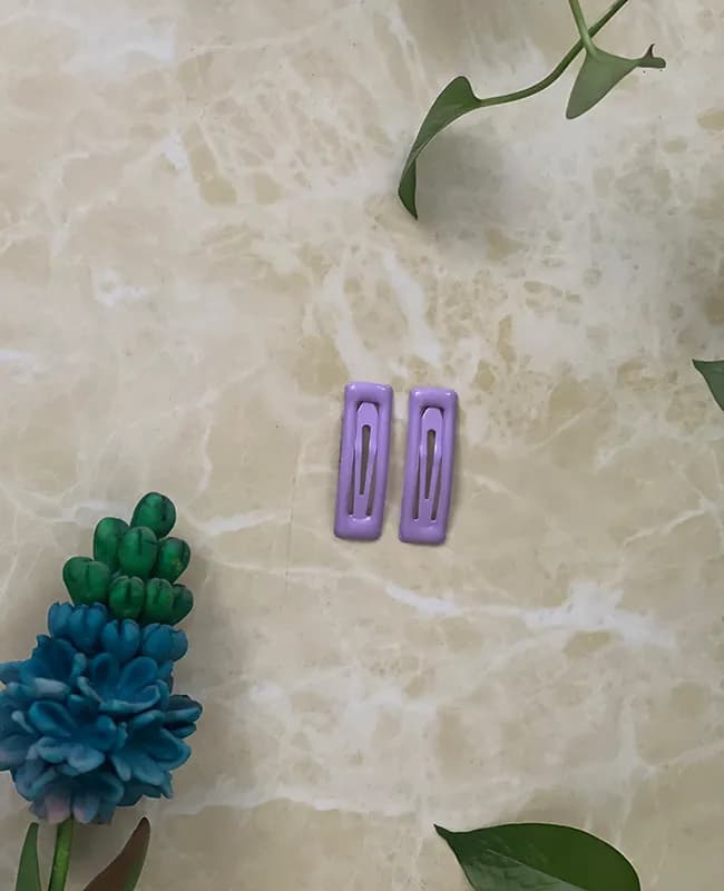 گیره مو تق تقی رنگ بنفش کد 51
