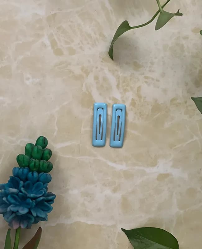 گیره مو تق تقی رنگ آبی کد 42