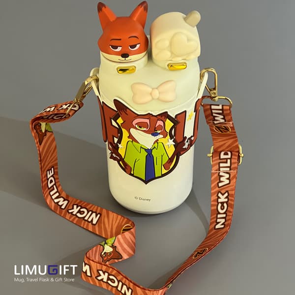 تراول ماگ فانتزی دوحالته دیزنی اصل زوتوپیا درب عروسکی بنددار 400 میل (zootopia disney)- کد 0413 — تصویر ۵