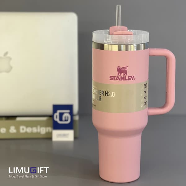 تراول ماگ استنلی Stanley Quencher مدل تامبلر رنگ صورتی روشن 40oz- کد 0393