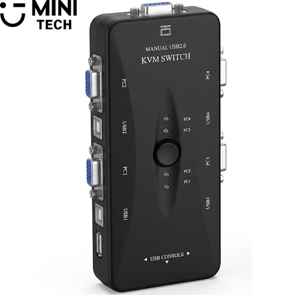 KVM سوییچ ۴ پورت VGA مینی تک
