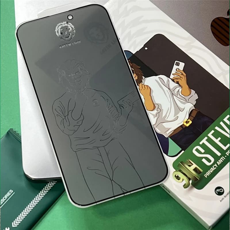 محافظ صفحه نمایش حریم شخصی گرین لاین مدل 9H Steve privacy مناسب برای گوشی موبایل اپل iphone 16 pro max — تصویر ۵