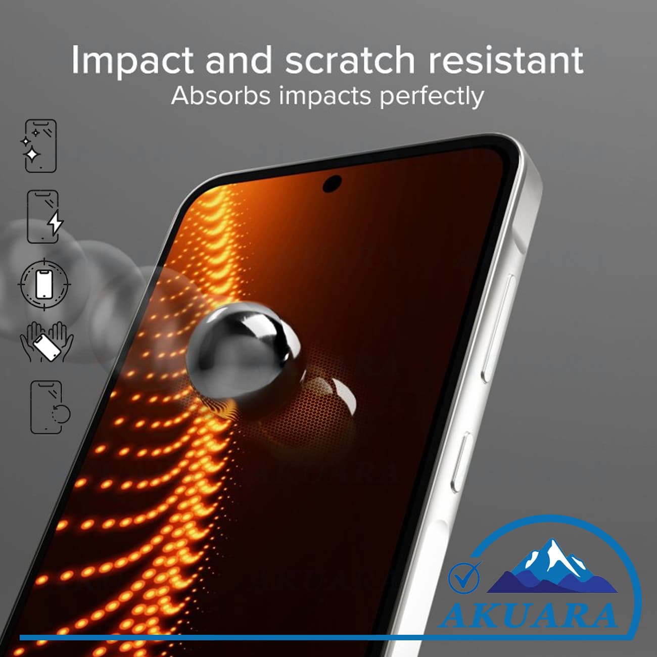 محافظ صفحه نمایش آکوآرا مدل Antistatic AKU مناسب برای گوشی موبایل سامسونگ Galaxy A36 / A56 / S24Fe — تصویر ۵