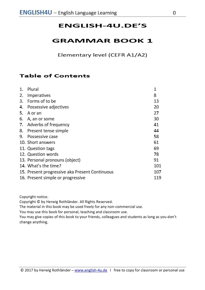 کتاب Grammar eBook 1 (کتاب الکترونیکی گرامر، جلد ۱) نسخه انگلیسی PDF