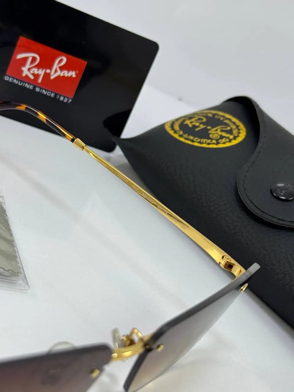 عینک ریبن طلایی قهوه ای rb-3701 — تصویر ۳