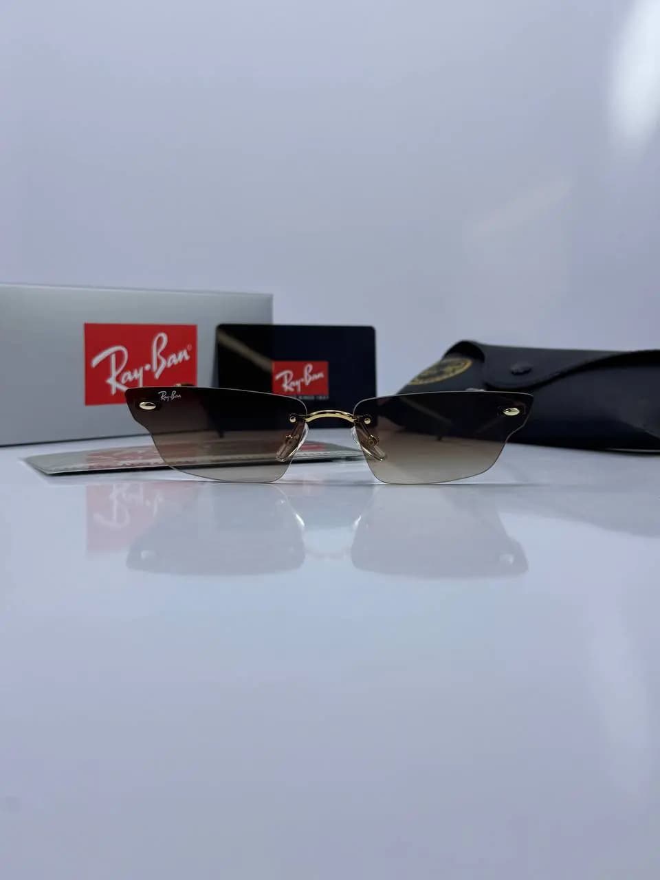 عینک ریبن طلایی قهوه ای rb-3701 — تصویر ۴