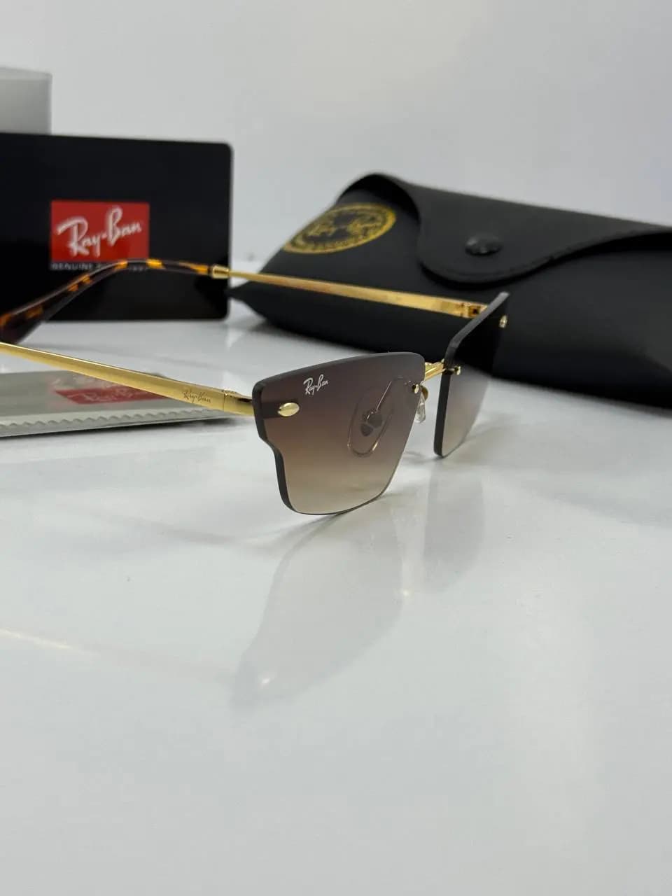 عینک ریبن طلایی قهوه ای rb-3701 — تصویر ۲