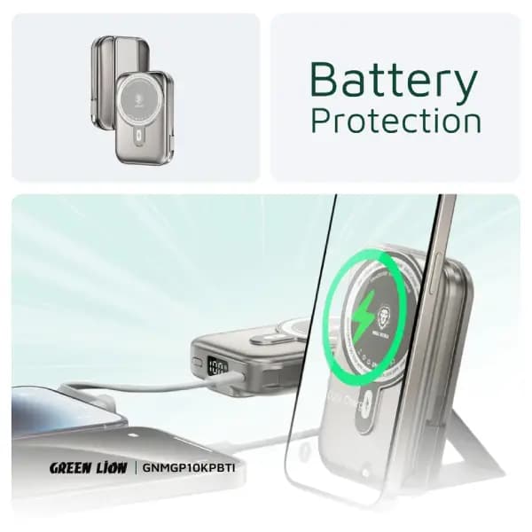پاوربانک 10000 هزار مگ سیف گرین لاین مدل Green Lion Monaco Grip — تصویر ۶