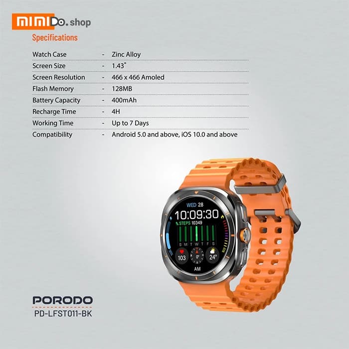 ساعت هوشمند پرودو Porodo Voyager PDLFST011 — تصویر ۵