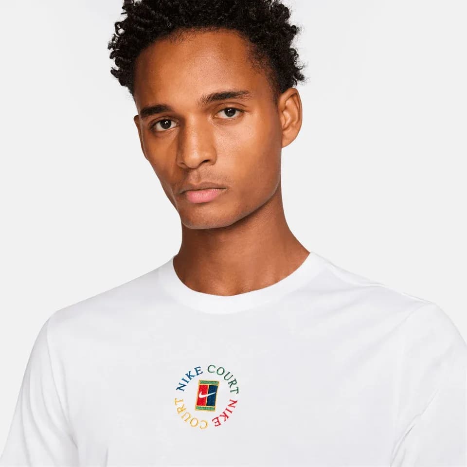 تیشرت تنیس مردانه نایک Court Heritage Dri-Fit – سفید — تصویر ۲