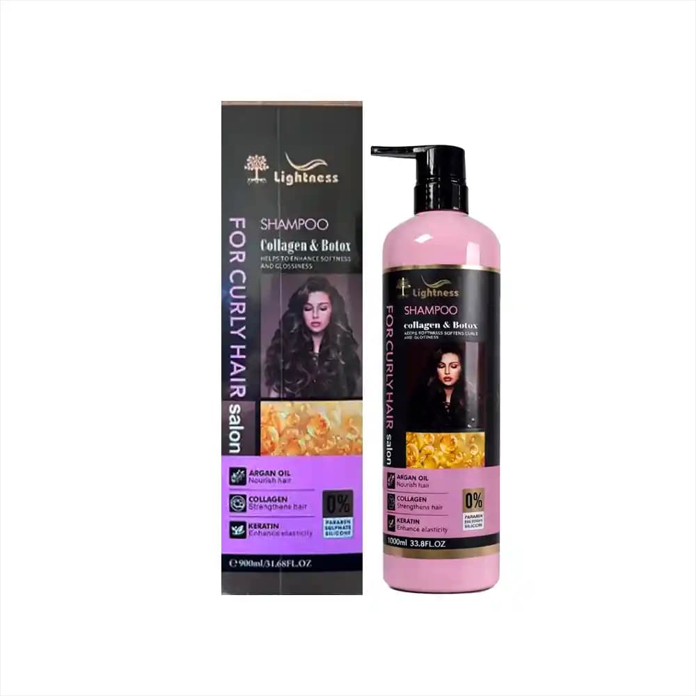 شامپو موهای فر لایتنس حاوی کلاژن و بوتاکس گیاهی 900ml — تصویر ۲