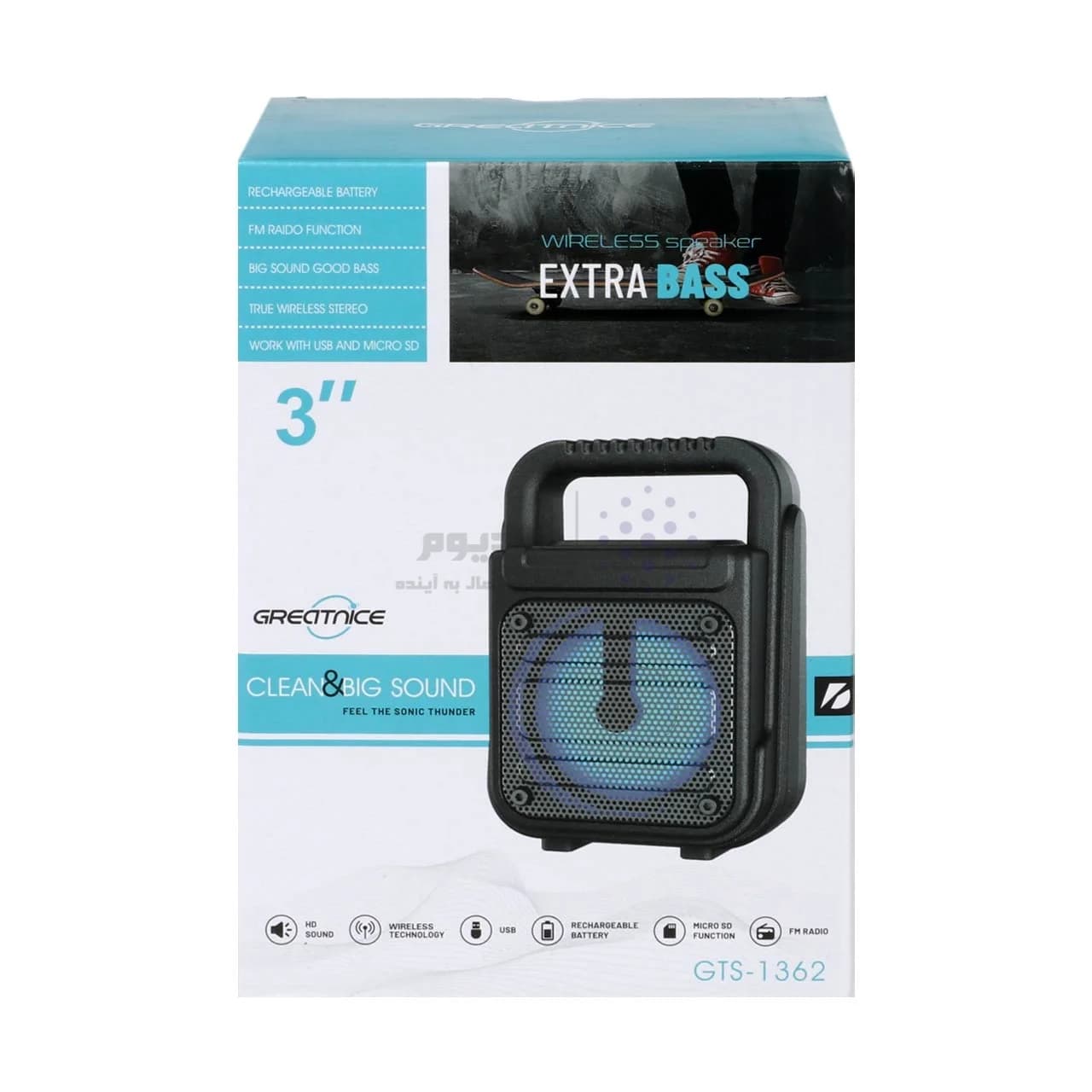 اسپیکر بی سیم EXTRA BASS مدل GTS-1362 – مشکی – TCO — تصویر ۶