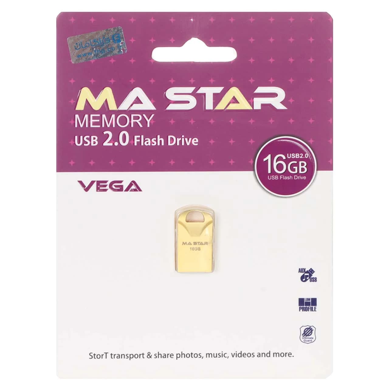 MA Star Vega USB 2.0 Flash Memory – 16GB – طلایی (گارانتی فراگامان)