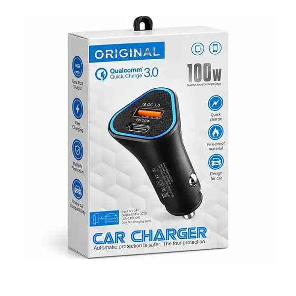 شارژر فندکی خودرو مدل دو پورت QC 3.0 و PD 20W — تصویر ۳