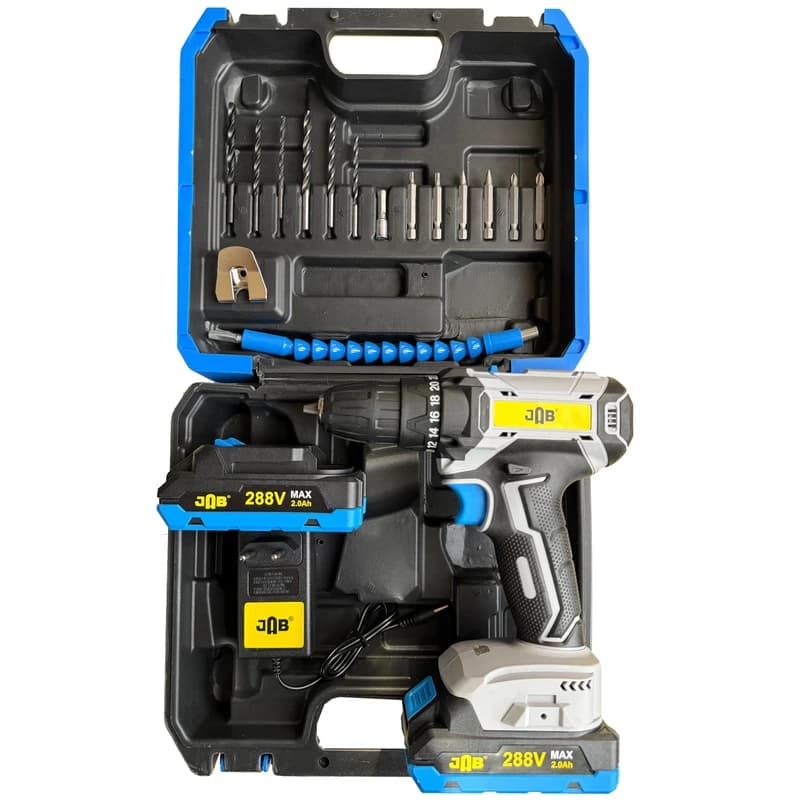 مجموعه 20 عددی دریل پیچ گوشتی شارژی 10 میلیمتری 288 ولت جاب مدل JB-288 POWER JAB New — تصویر ۴