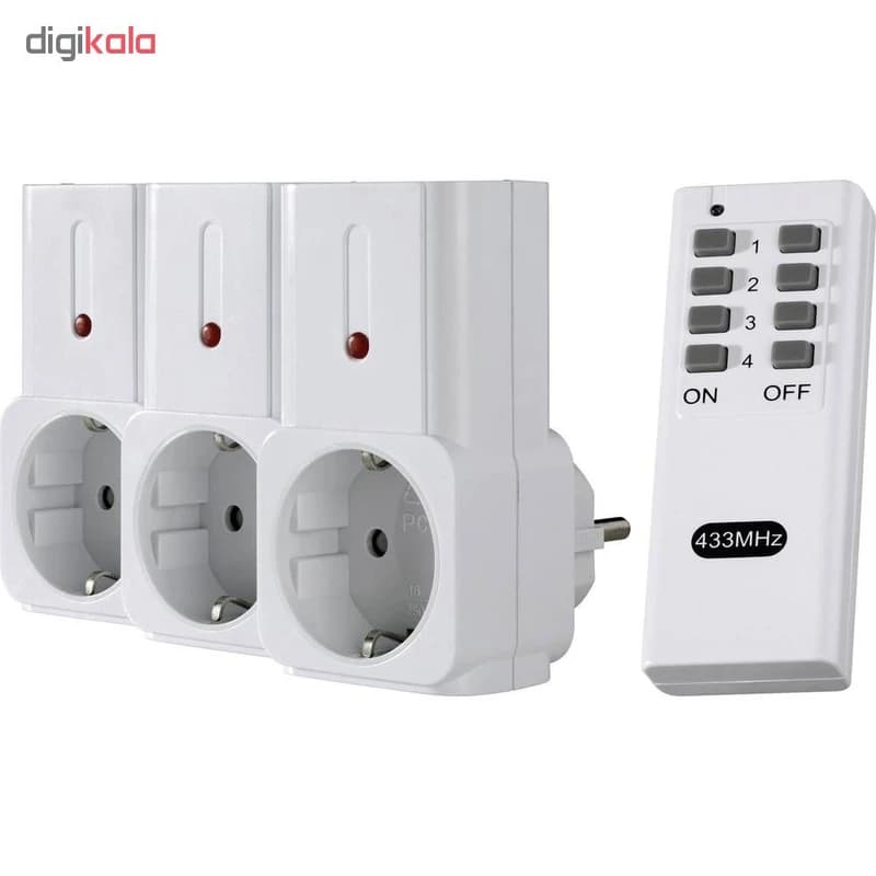 پریز ریموت دار مدل ASA بسته 3 عددی کدK24058