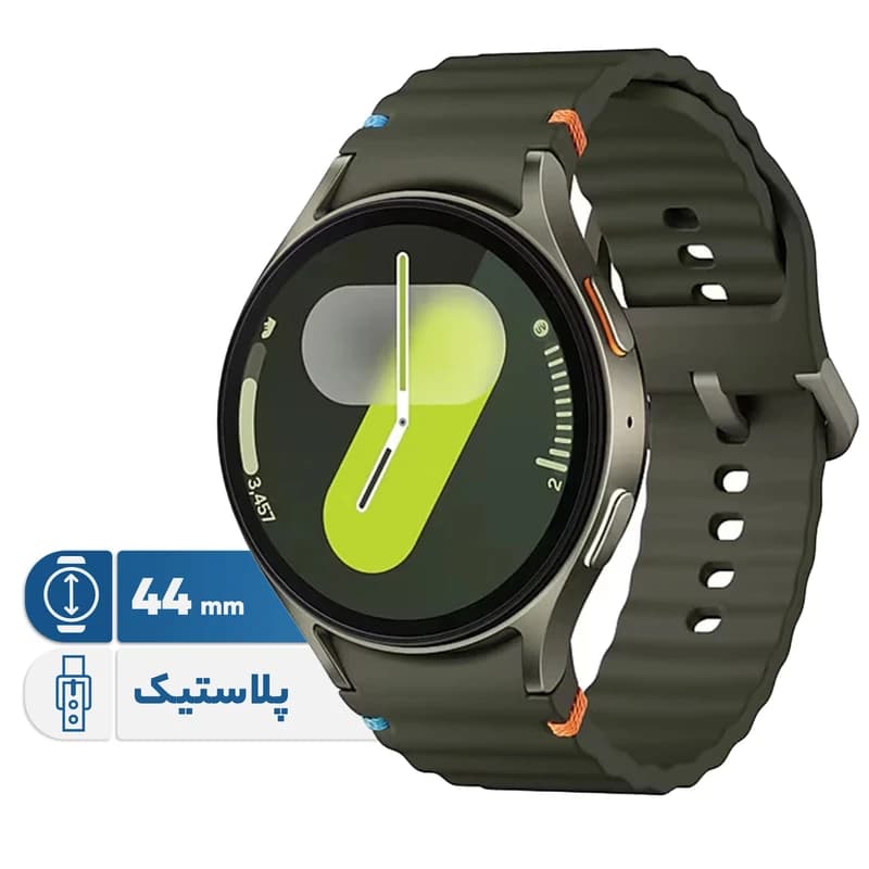 ساعت هوشمند سامسونگ مدل Galaxy Watch 7 44mm دارای قابلیت های کنترل موسیقی و بند پلاستیک