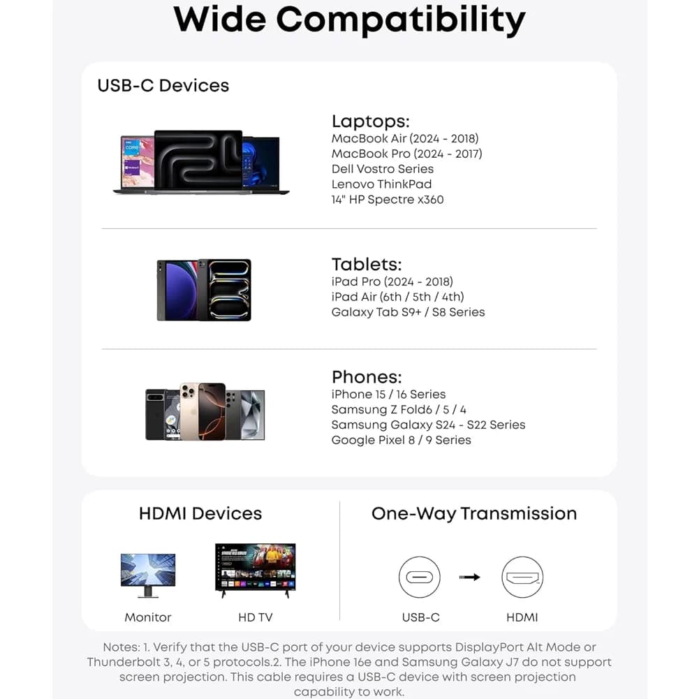 کابل تبدیل USB-C به HDMI انکر مدل A87E0 با طول 1.8 متر — تصویر ۸