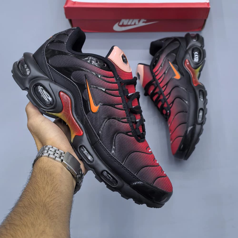 کفش نایک ایر مکس تی‌ان مشکی قرمز نارنجی Nike Air Max TN
