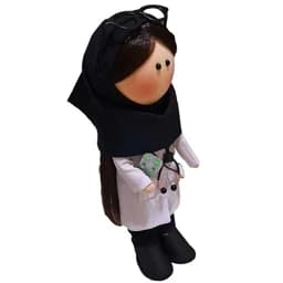 عروسک روسی پزشک مدل خانم دکتر داروساز ارتفاع 32 سانتی متر — تصویر ۳