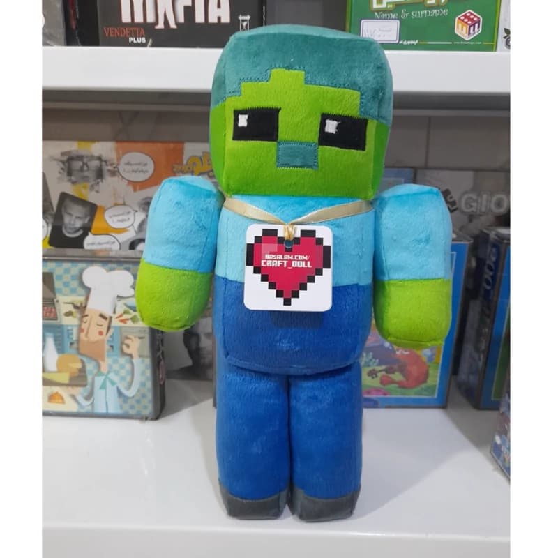 عروسک ماینکرافت طرح زامبی ایستاده جنس مخمل