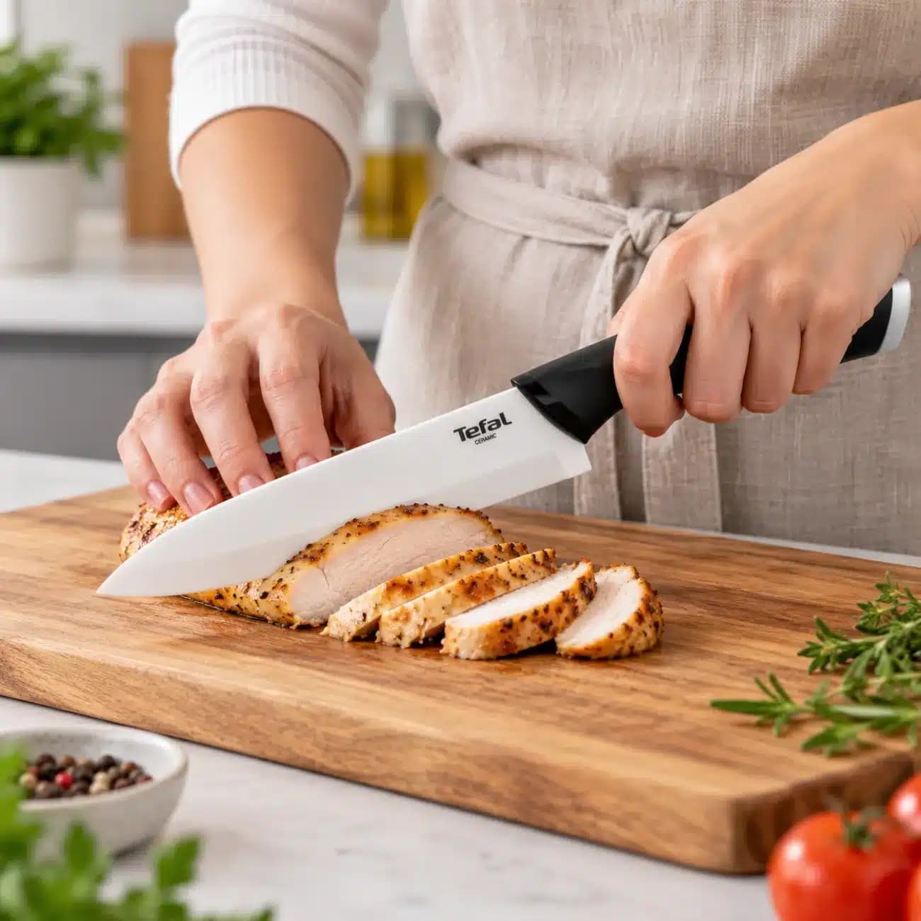 چاقو سرآشپز سرامیکی تفال Tefal مدل K2223114 تیغه 15 سانتی متر — تصویر ۸