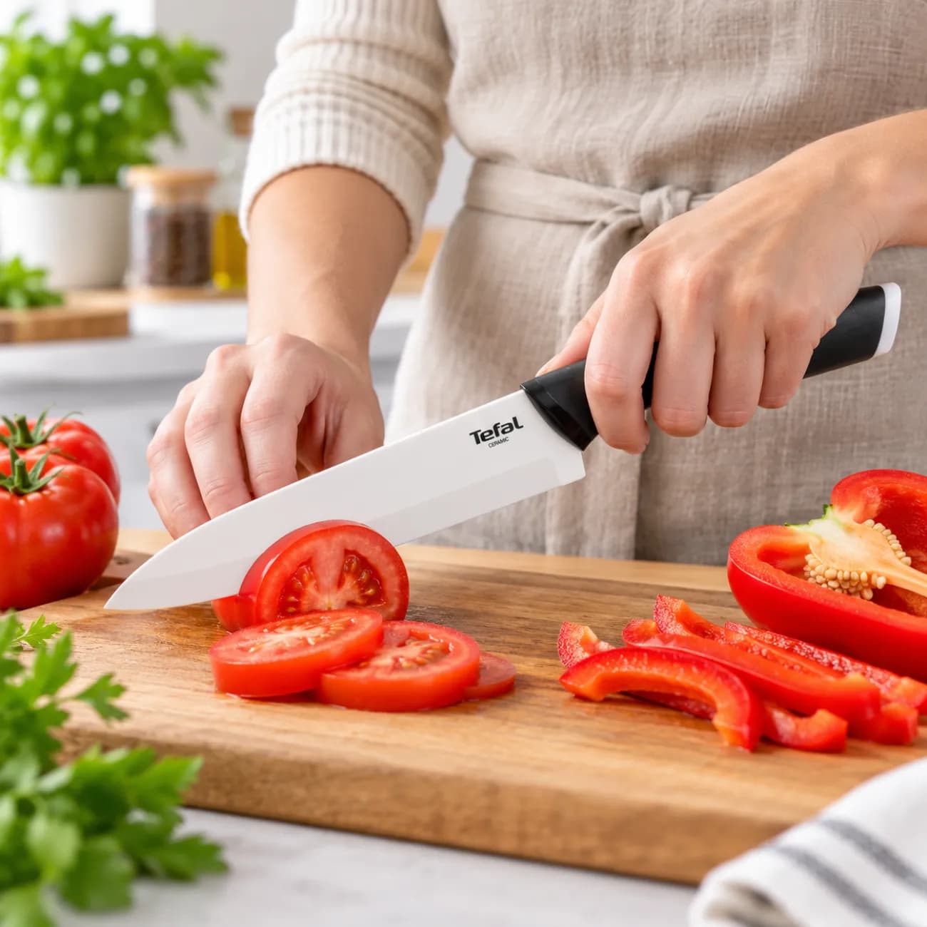 چاقو سرآشپز سرامیکی تفال Tefal مدل K2223114 تیغه 15 سانتی متر — تصویر ۲