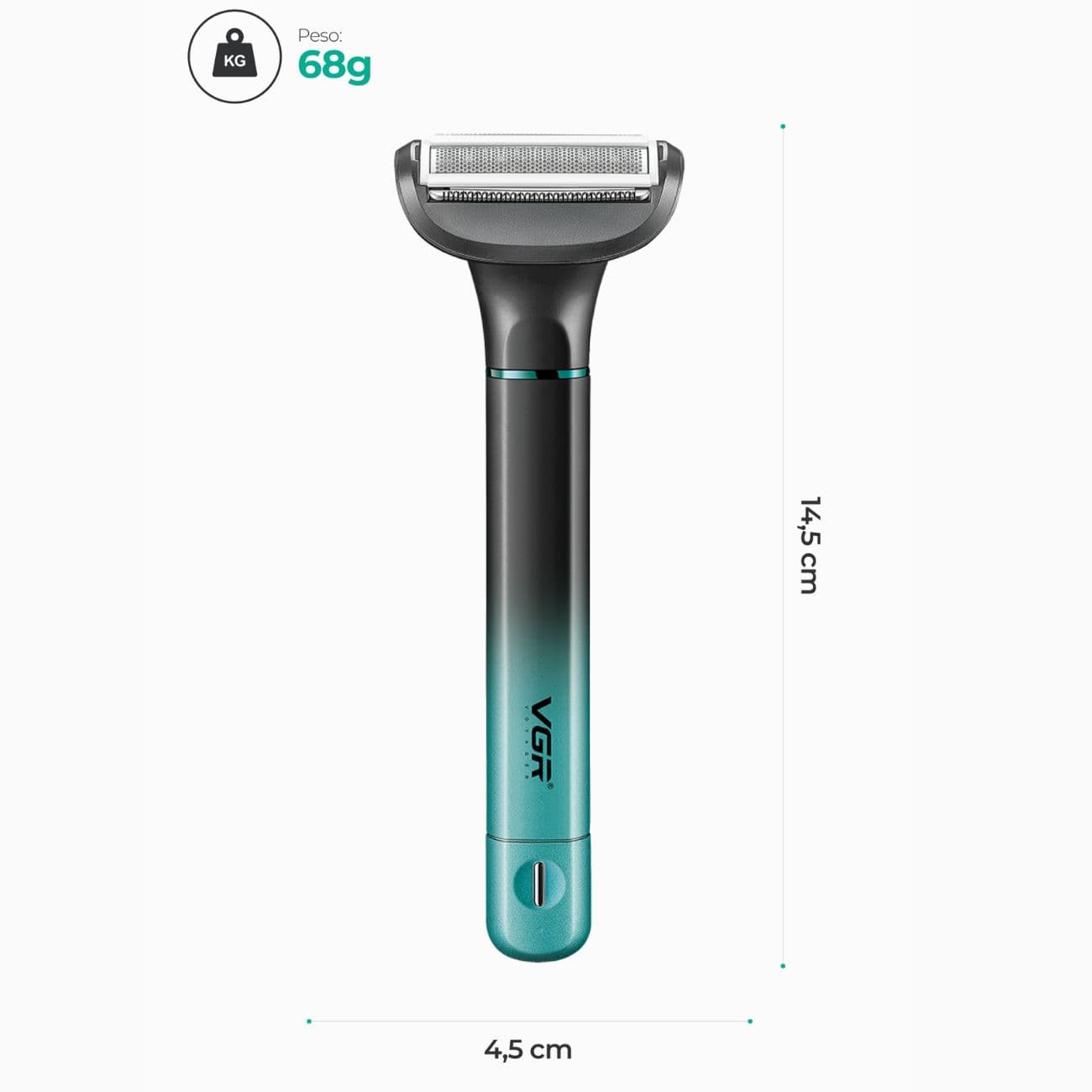 ماشین اصلاح بدن سه کاره وی جی آر VGR مدل V-625 ضد آب شارژی — تصویر ۷