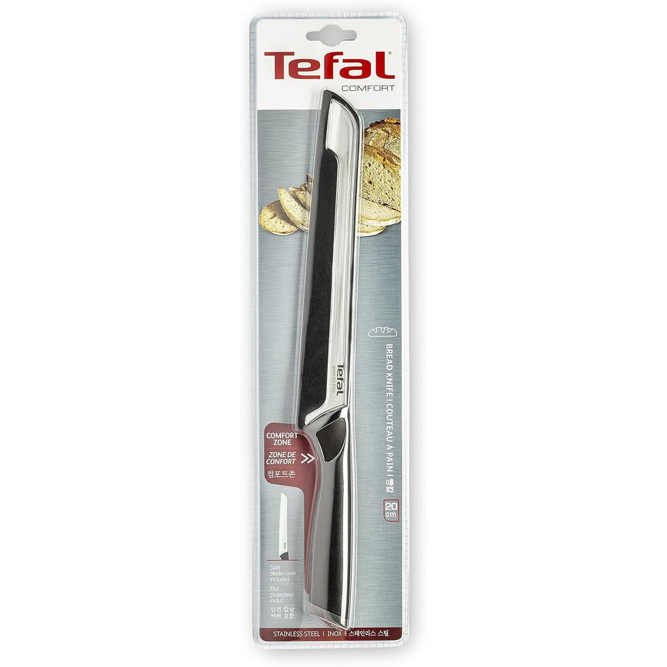 چاقوی برش نان تفال TEFAL مدل K2213404 با تیغه 20 سانتی متر — تصویر ۷