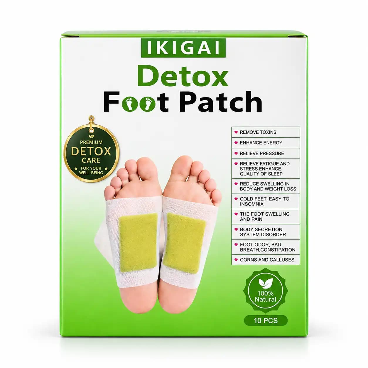 پچ کف پا IKIGAI Detox Foot Patch | چسب کف پا بسته 10 عددی