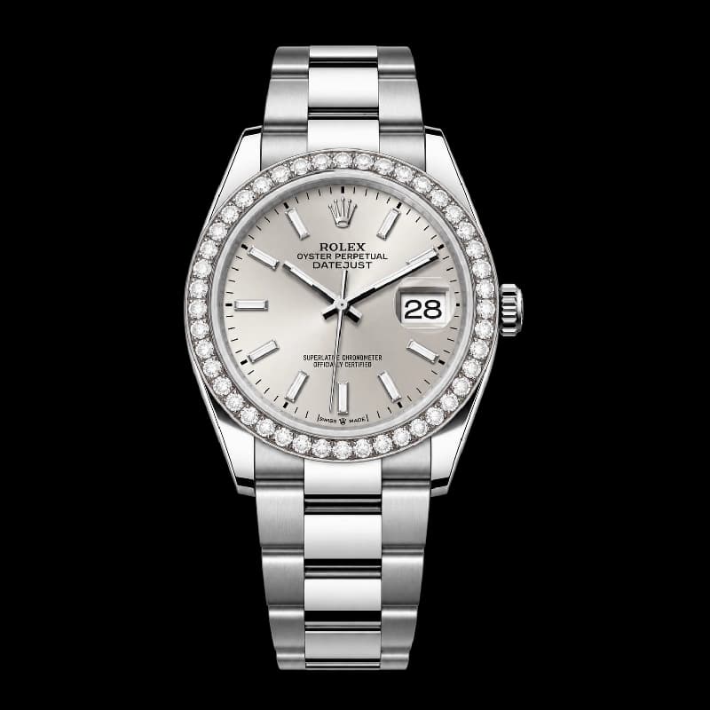رولکس Datejust 36 نقرهای با بزل نگیندار | رفرنس M126284RBR-0006