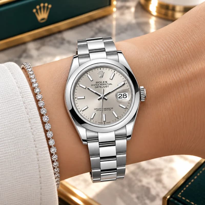 رولکس Datejust 36 نقره‌ای | رفرنس M126200-0002 — تصویر ۸