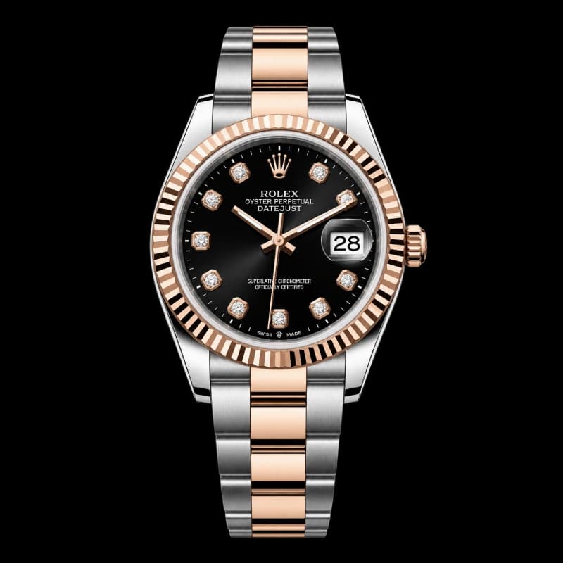 رولکس Datejust 36 مشکی نگین‌دار دو رنگ | رفرنس M126231-0020 — تصویر ۶