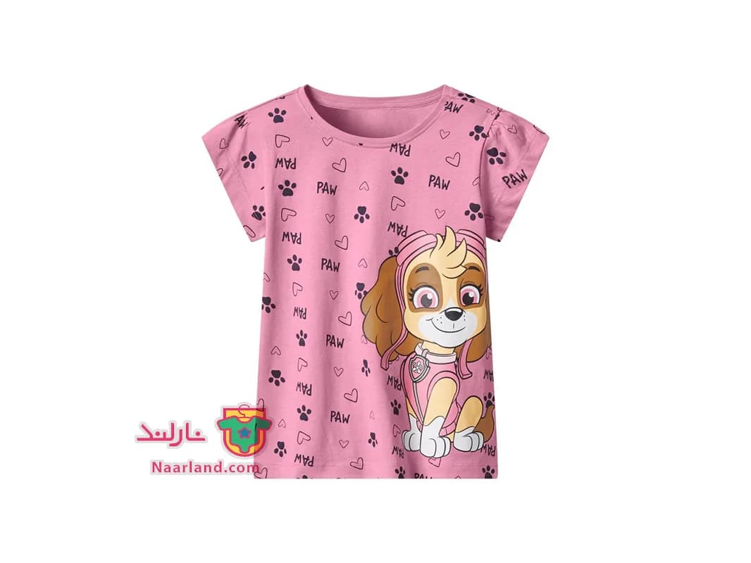 تیشرت دخترانه Paw Patrol طرح سگهای نگهبان صورتی
