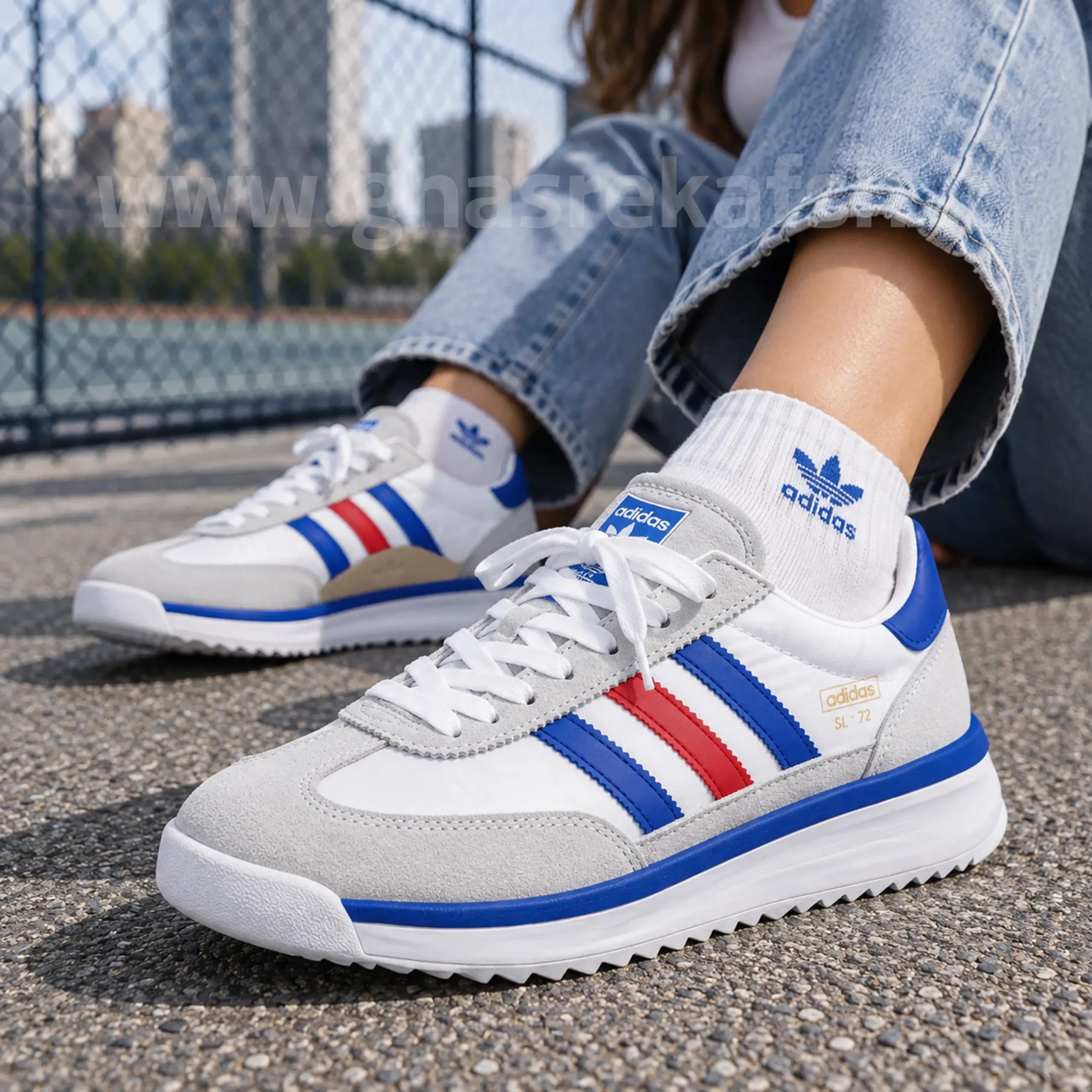 کتونی آدیداس اس ال 72 ADIDAS SL زنانه مسترکوالیتی رنگ سفید کد 2403