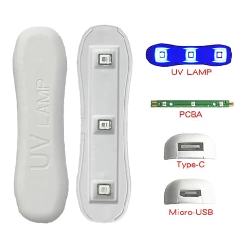 لامپ UV فرا بنفش دارای 3 عدد چیپ uv type-cو micro-usb — تصویر ۳